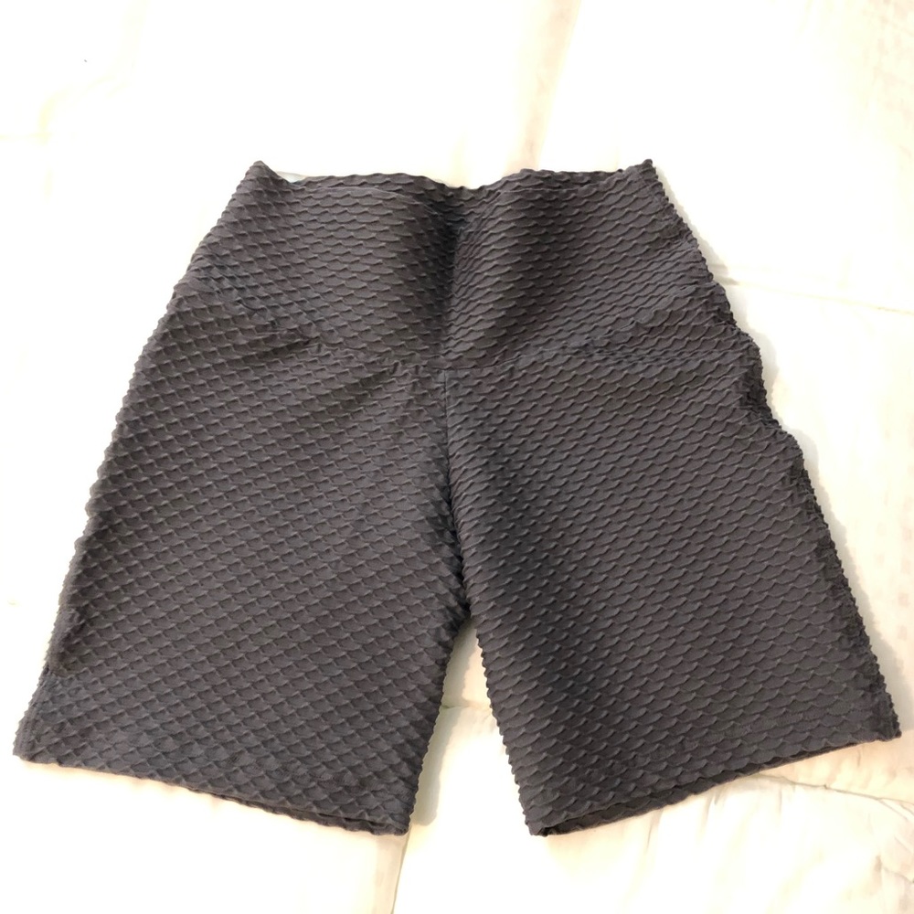 BBB Croco Skin Biker Shorts and Bra - Gray